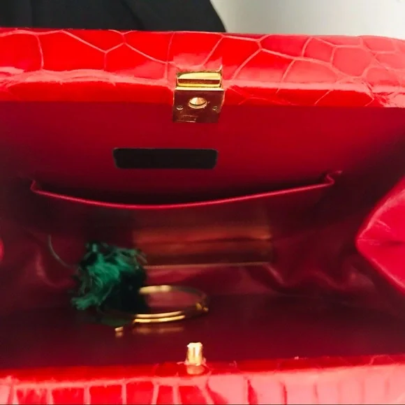 Spectacular vintage Luc Benoit genuine crocodile alligator handbag - Picture 4 of 4